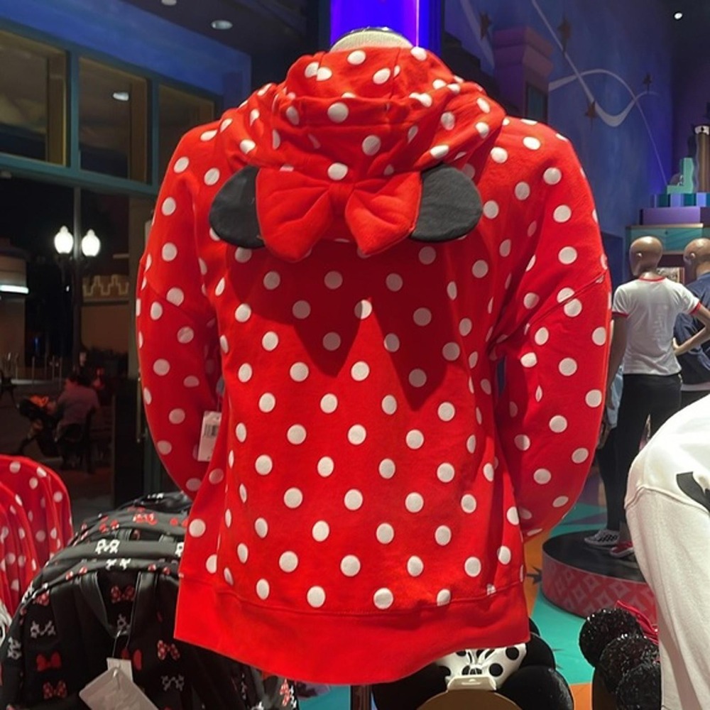 Disney Parks Minnie Mouse Polkadot Zip Hoodie Size M New - Final Winter Markdown - Picture 2 of 5